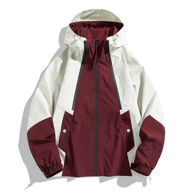 Arvion Colorblock Hooded Windbreaker Jacket
