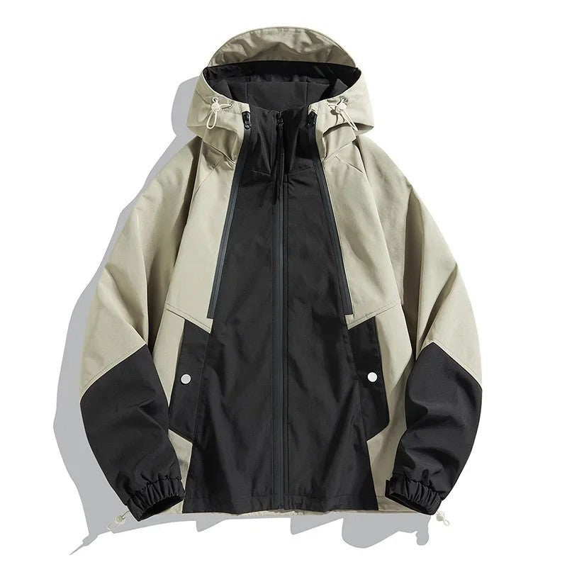 Arvion Colorblock Hooded Windbreaker Jacket