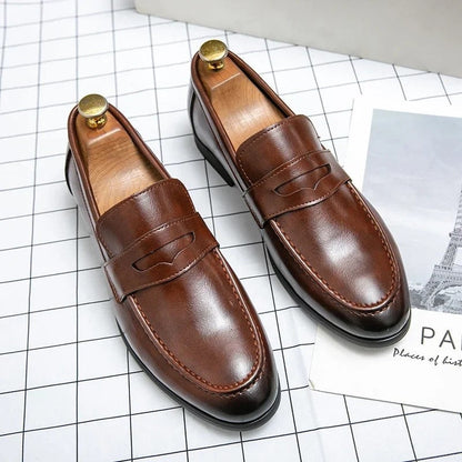 Duvall Polished Penny Strap Loafers