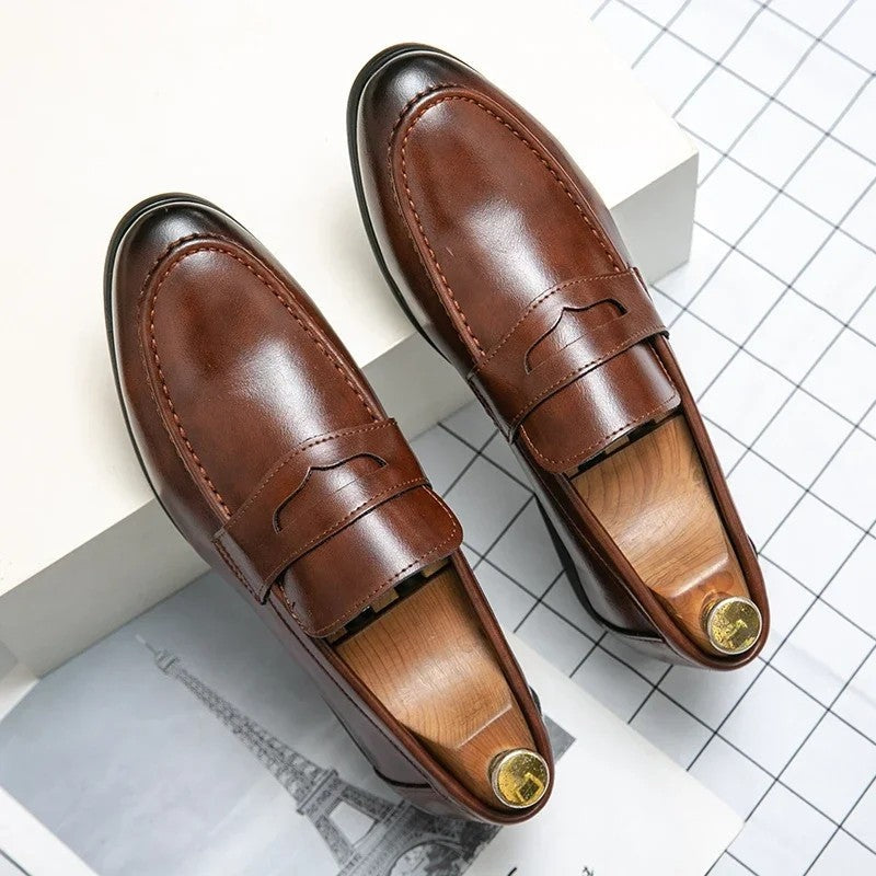 Duvall Polished Penny Strap Loafers