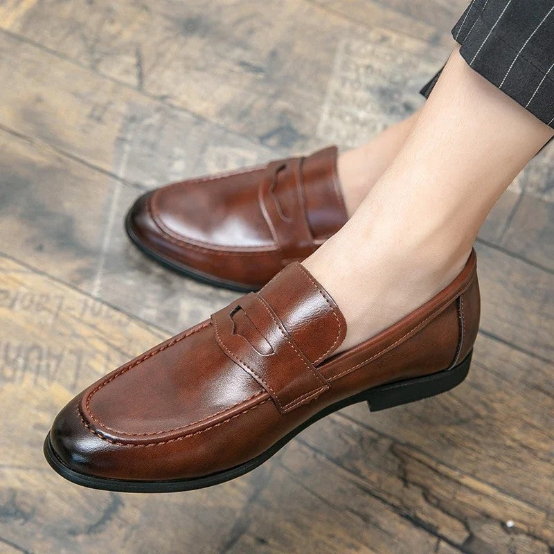 Duvall Polished Penny Strap Loafers