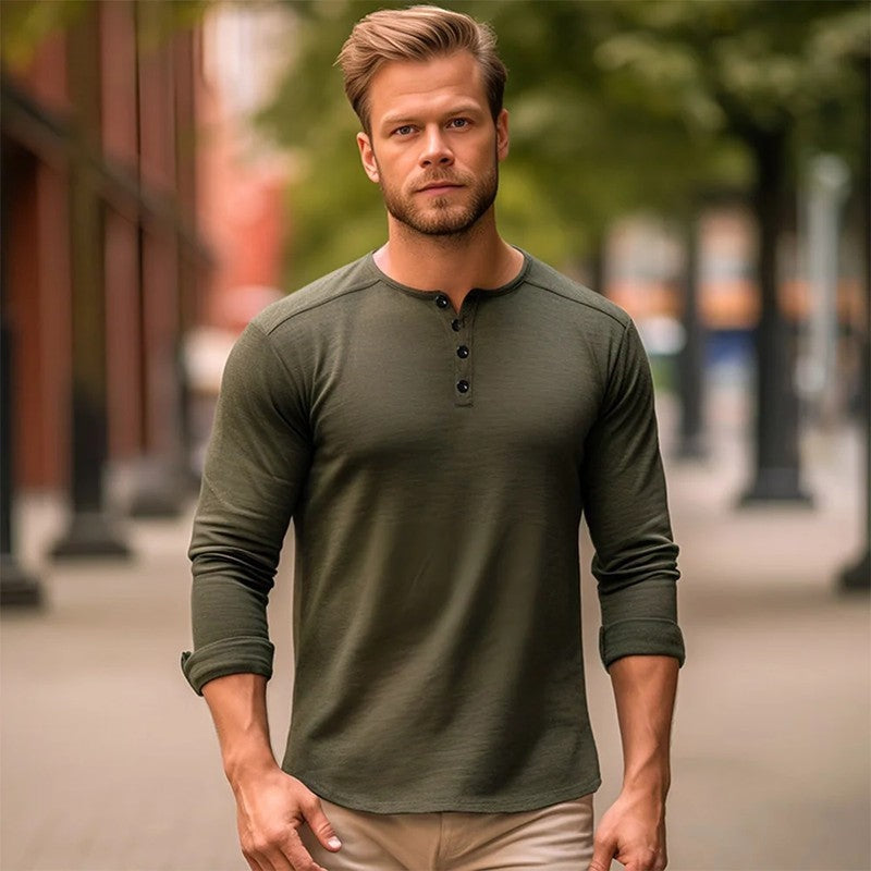 Lazari Relaxed Knit Henley Shirt