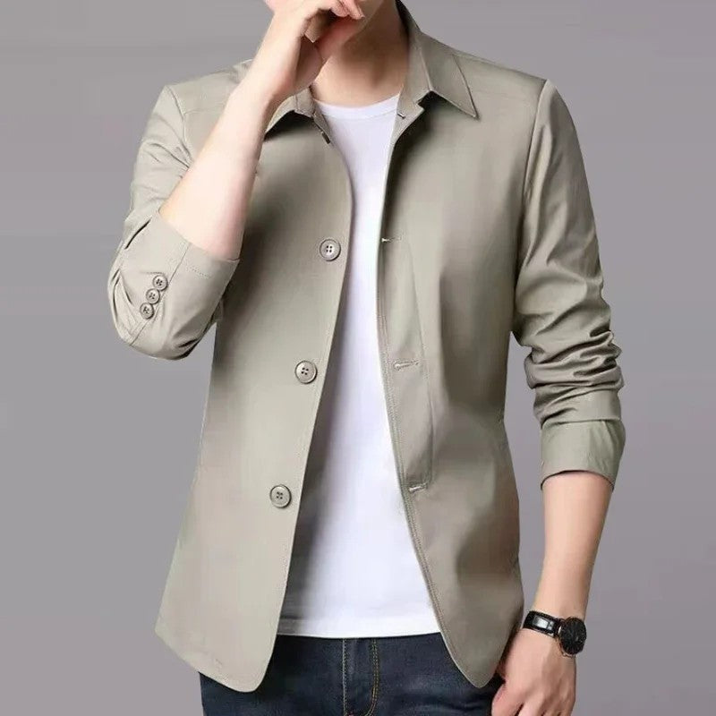 Lazone Relaxed Stretch Button-Up Jacket