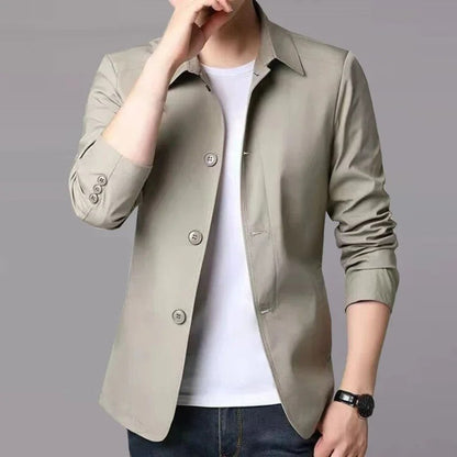 Lazone Relaxed Stretch Button-Up Jacket