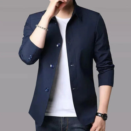 Lazone Relaxed Stretch Button-Up Jacket