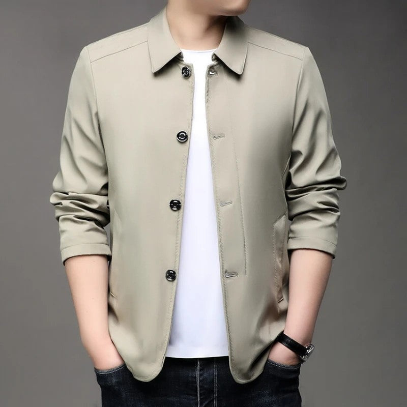 Lazone Relaxed Stretch Button-Up Jacket