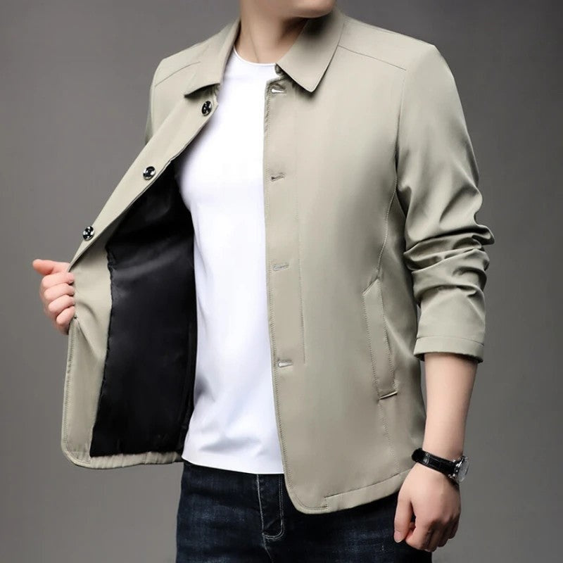 Lazone Relaxed Stretch Button-Up Jacket