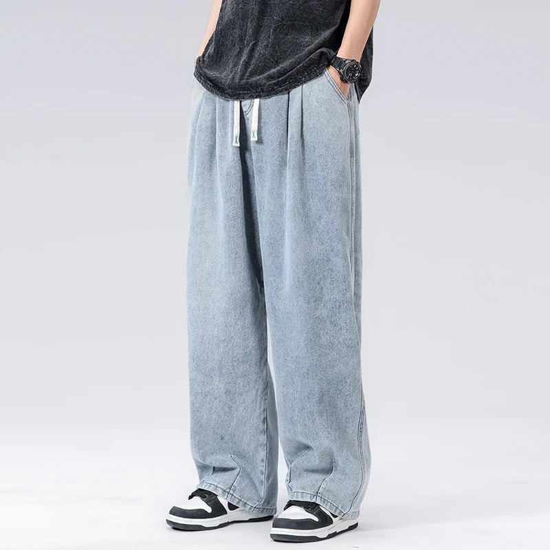 Liroux Relaxed Pleated Wide-Leg Jeans