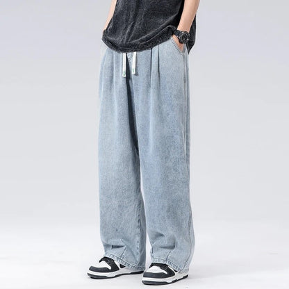 Liroux Relaxed Pleated Wide-Leg Jeans
