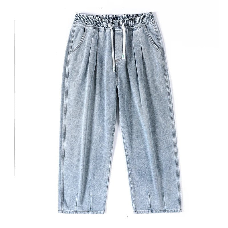 Liroux Relaxed Pleated Wide-Leg Jeans