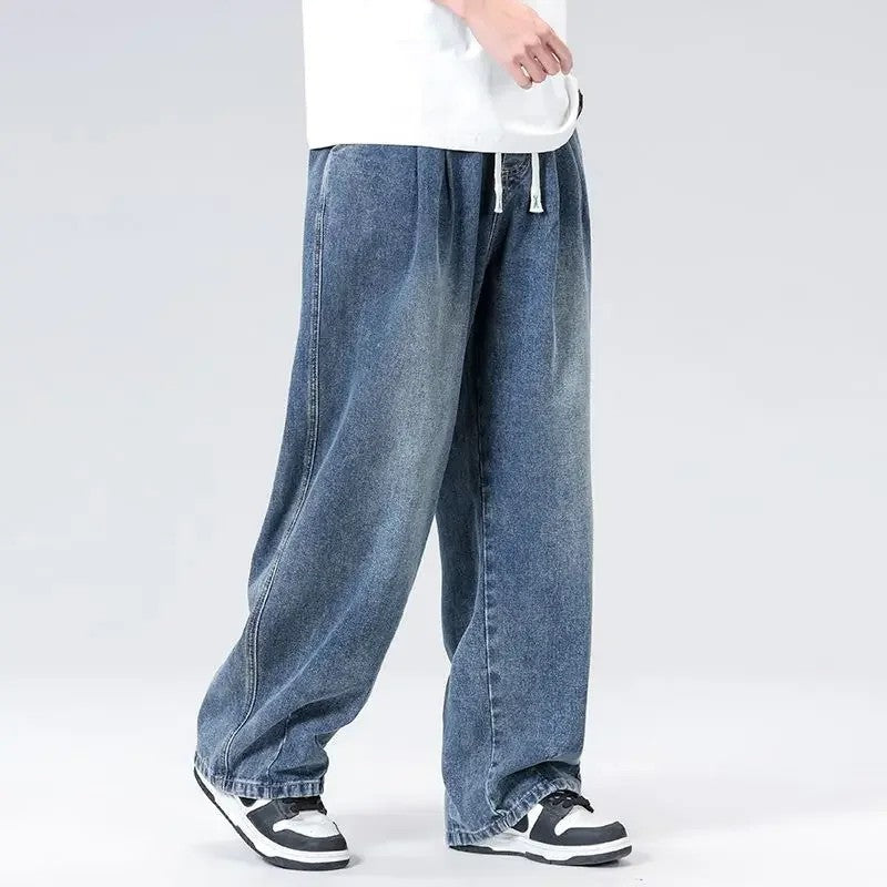 Liroux Relaxed Pleated Wide-Leg Jeans