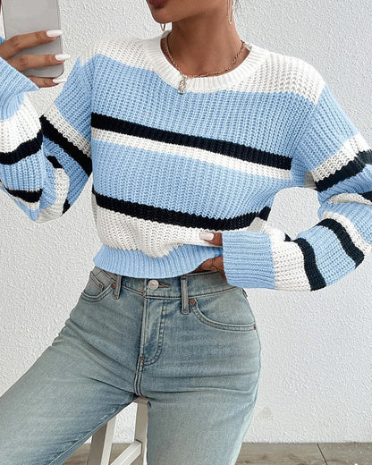 Lunero Relaxed Stripe Knit Sweater