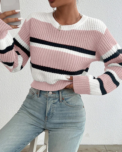 Lunero Relaxed Stripe Knit Sweater