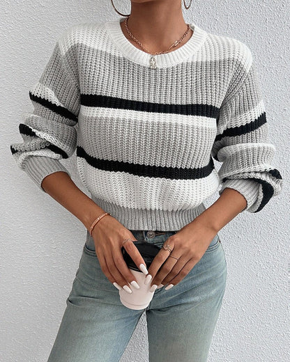 Lunero Relaxed Stripe Knit Sweater