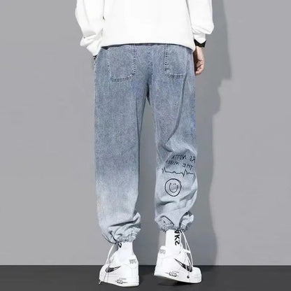 Mirox Relaxed Graphic Patchwork Denim Joggers