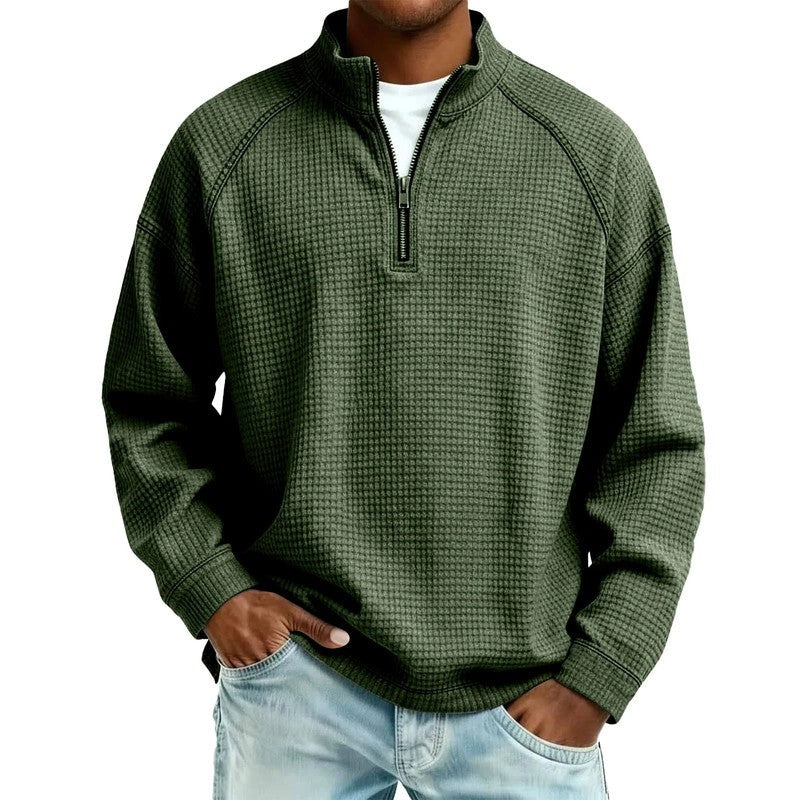Renlo Waffle Knit Quarter-Zip Pullover