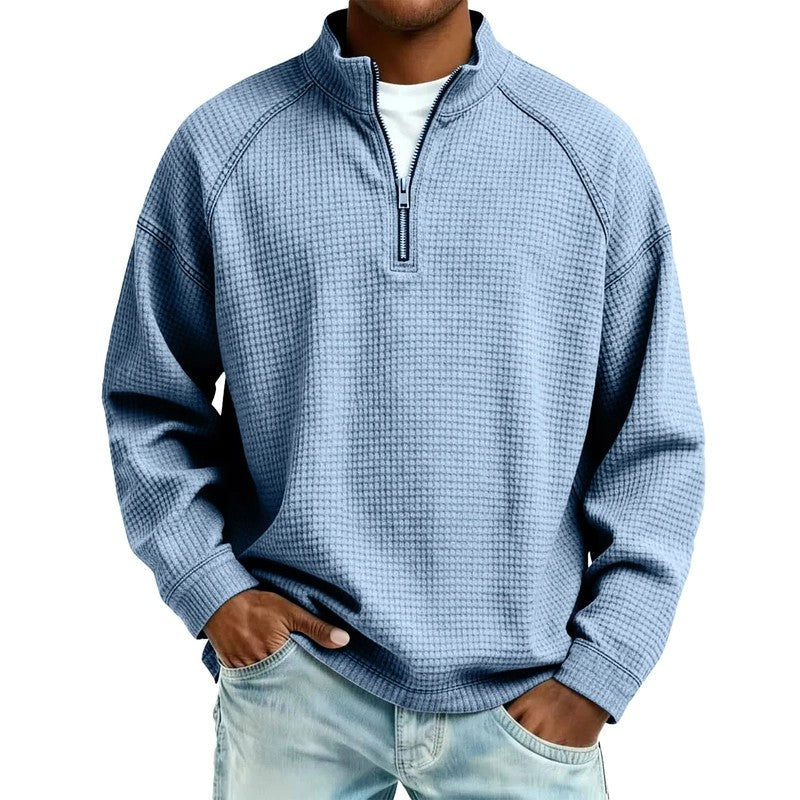 Renlo Waffle Knit Quarter-Zip Pullover
