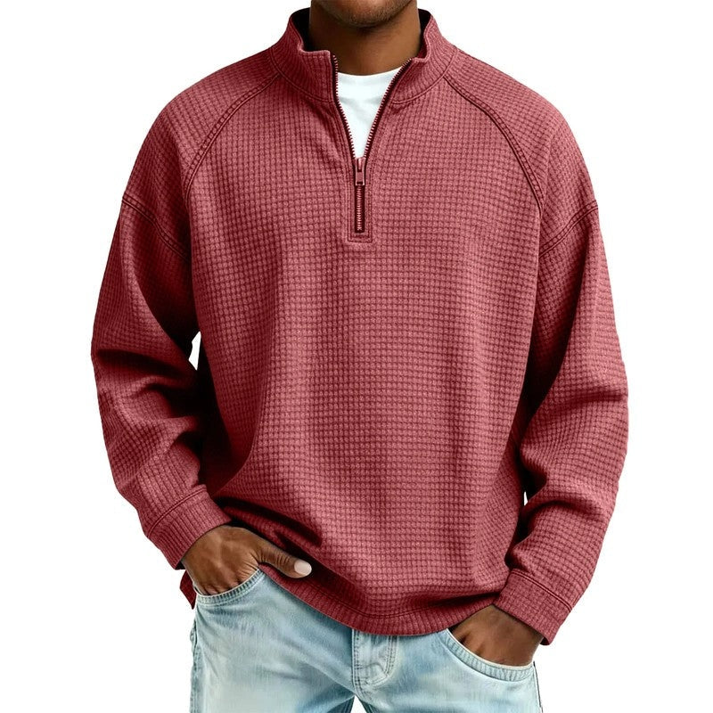 Renlo Waffle Knit Quarter-Zip Pullover