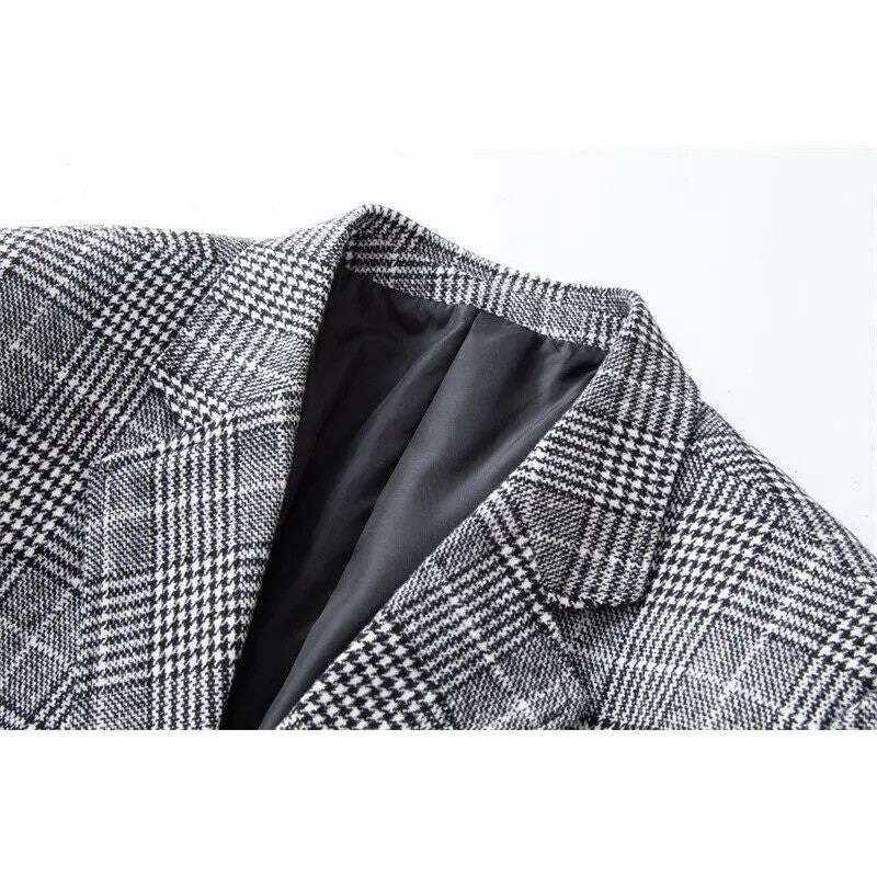 Renloft Plaid Textured Modern Blazer