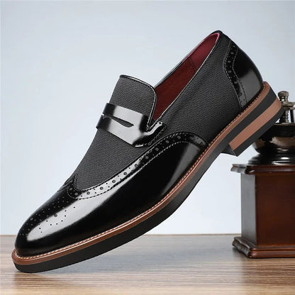 Rivaro Wingtip Textured Penny Loafers