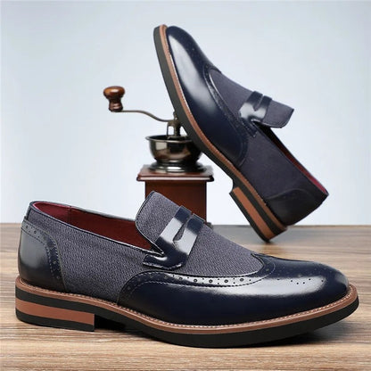 Rivaro Wingtip Textured Penny Loafers