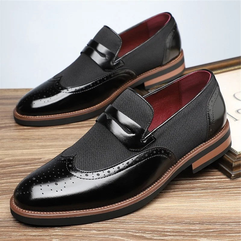 Rivaro Wingtip Textured Penny Loafers
