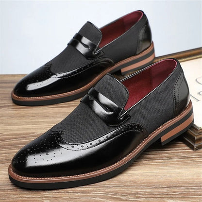 Rivaro Wingtip Textured Penny Loafers