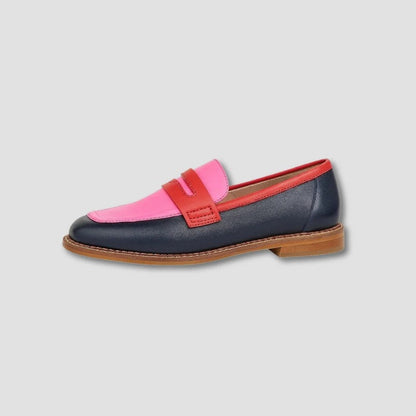 Rovino Colorblock Leather Penny Loafers