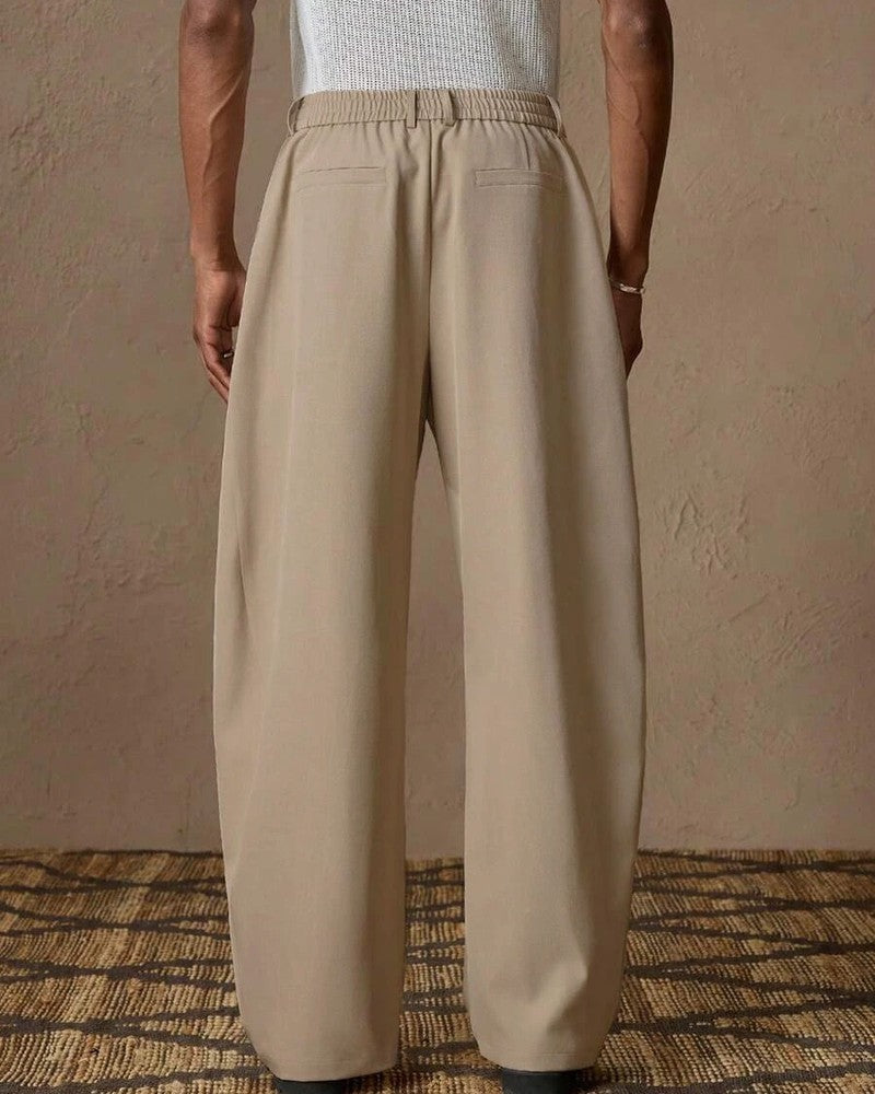 Valen Relaxed Pleated Wide-Leg Trousers