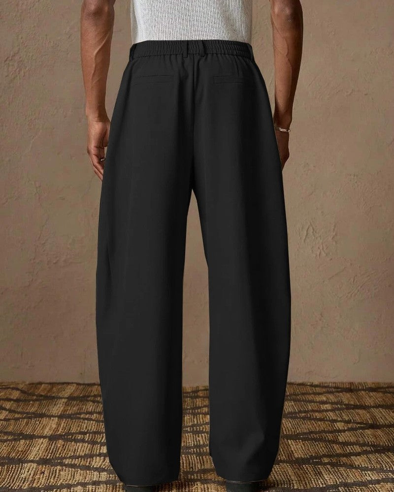 Valen Relaxed Pleated Wide-Leg Trousers