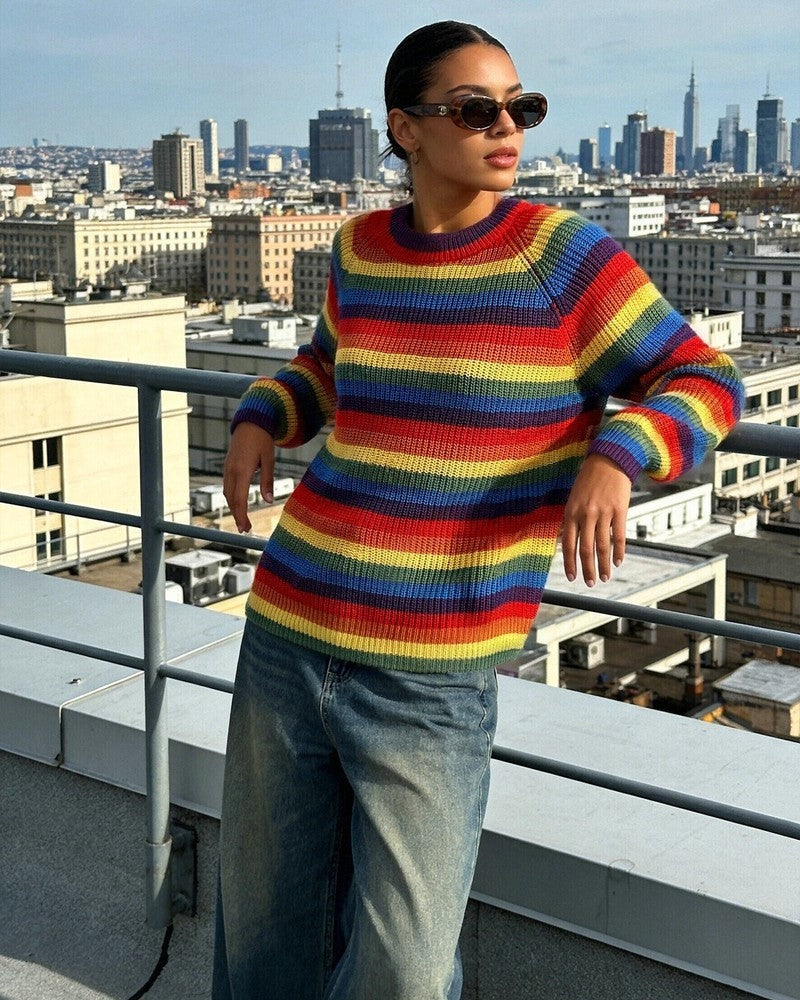 Varelle Rainbow Stripe Pride Knit Sweater
