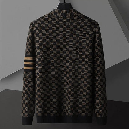 Varlen Check Knit Open Cardigan