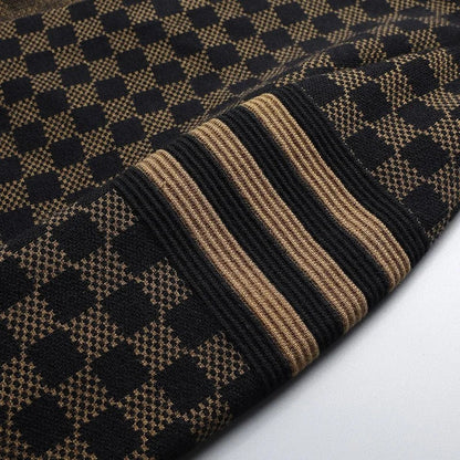 Varlen Check Knit Open Cardigan