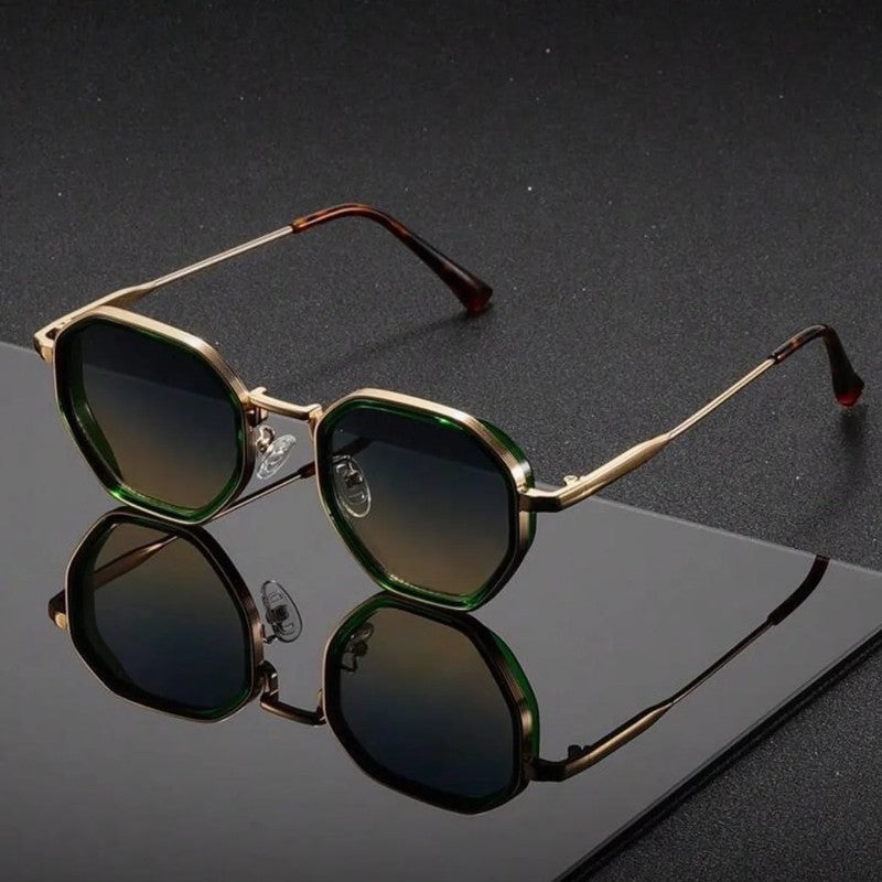 Veyron Geometric Metal Frame Sunglasses