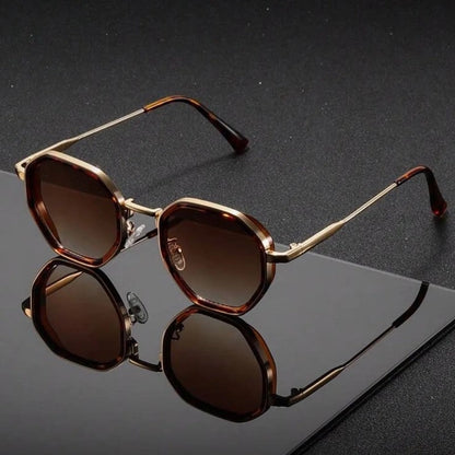 Veyron Geometric Metal Frame Sunglasses
