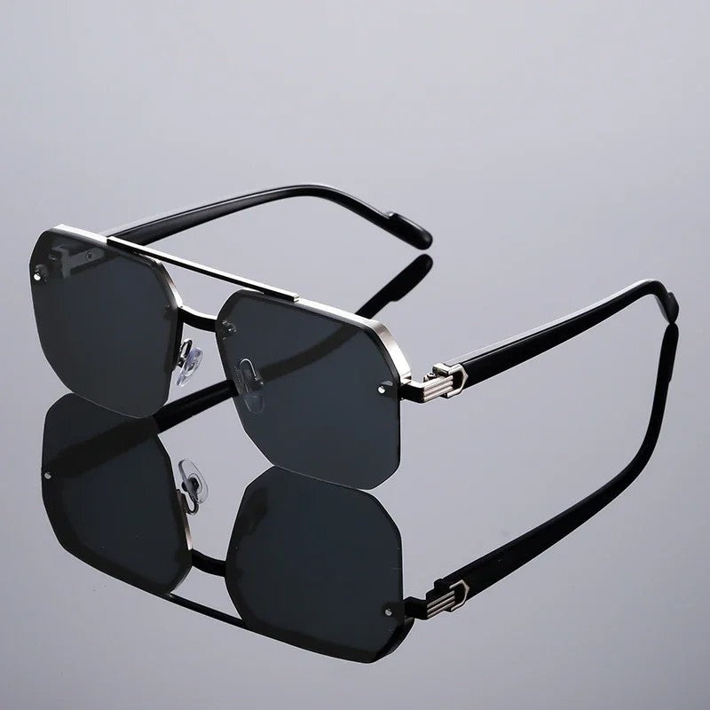 Veyron Geometric Rimless Gradient Sunglasses