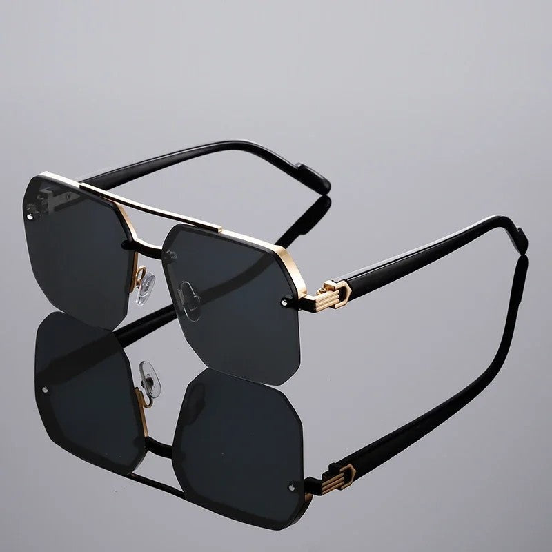 Veyron Geometric Rimless Gradient Sunglasses