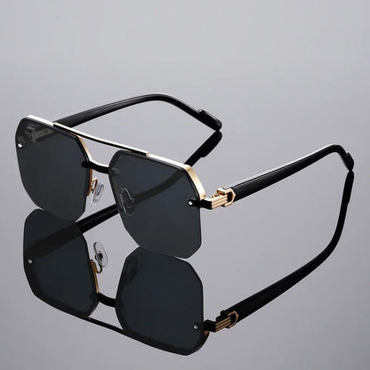 Veyron Geometric Rimless Gradient Sunglasses