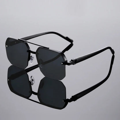Veyron Geometric Rimless Gradient Sunglasses