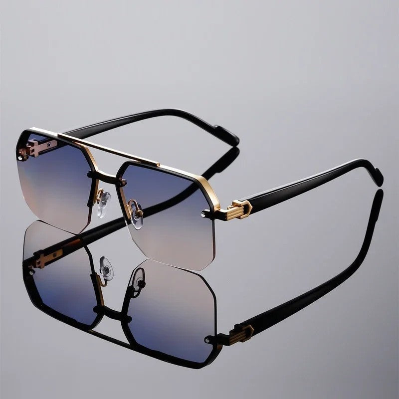 Veyron Geometric Rimless Gradient Sunglasses