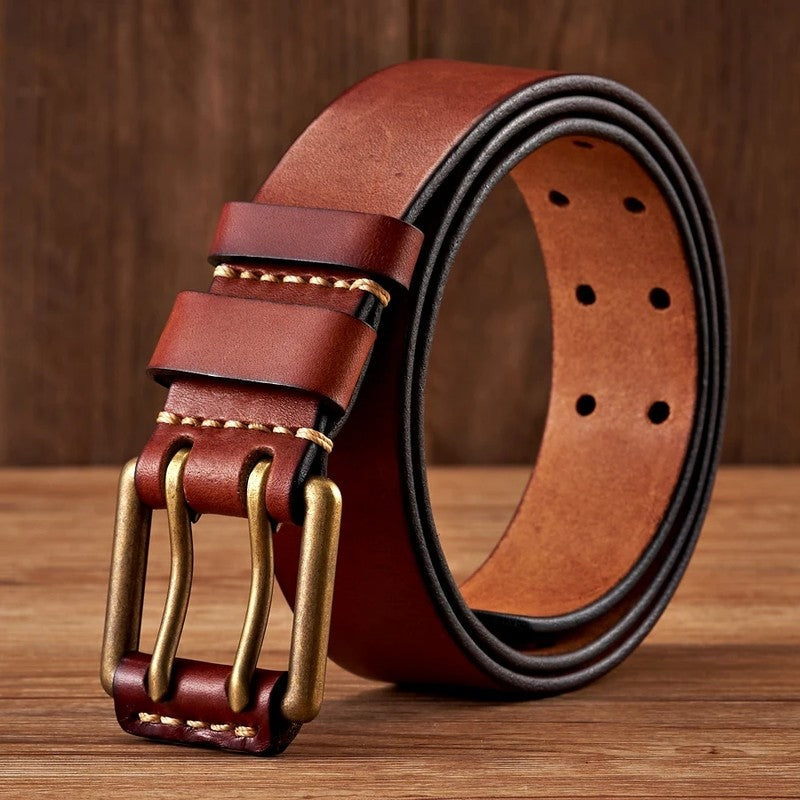 Vintage Double Prong Leather Belt
