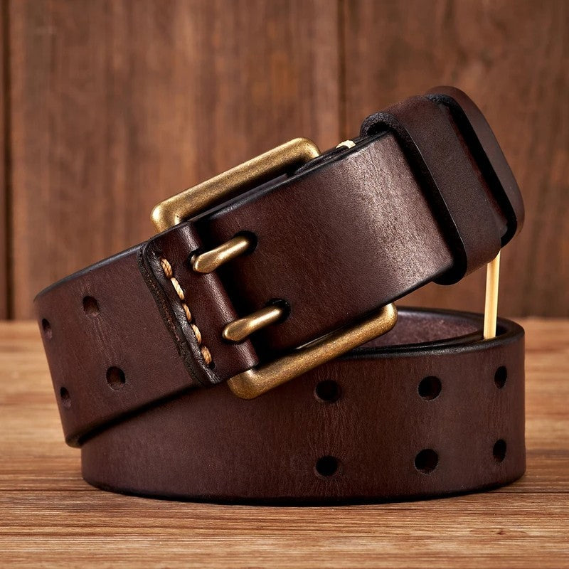 Vintage Double Prong Leather Belt