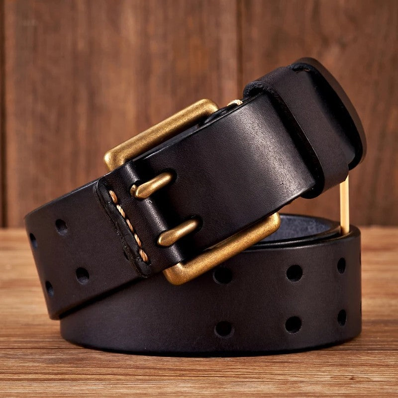 Vintage Double Prong Leather Belt