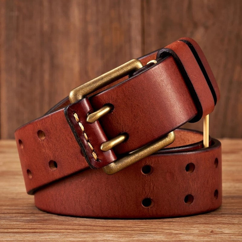 Vintage Double Prong Leather Belt